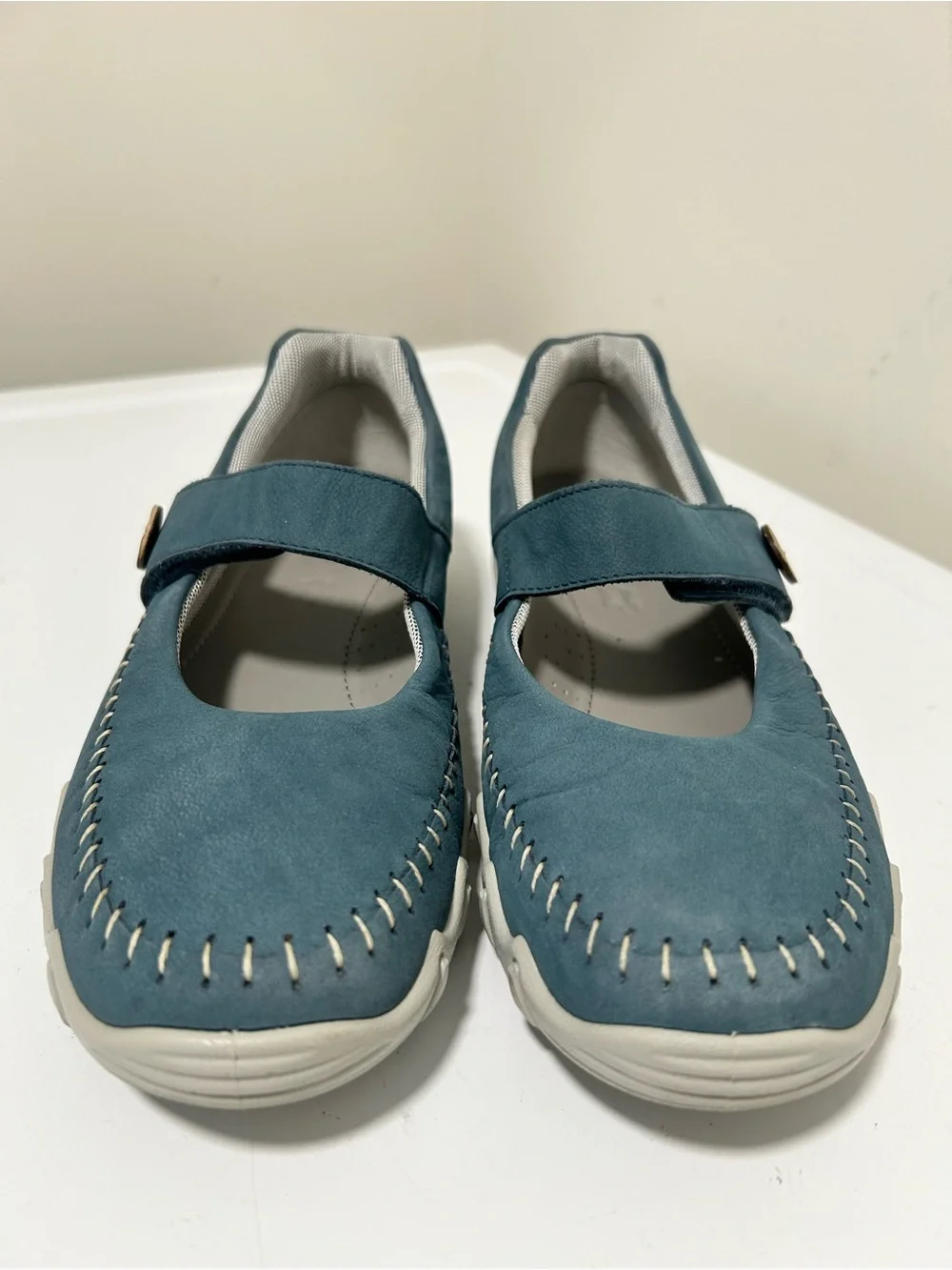Hotter Suede Mary Jane Shoes Blue Size 9 US